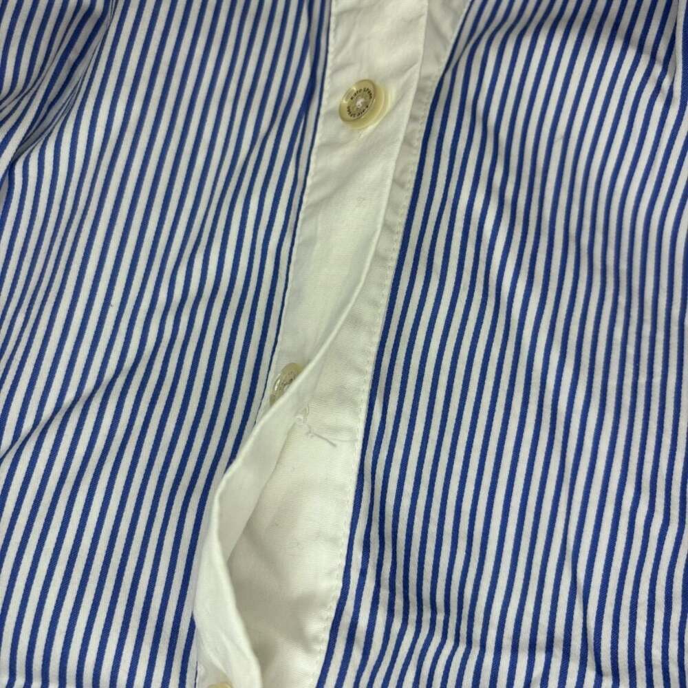 Kate Spade Broome Street Blue and White Striped Sleeveless Button-Up Blouse - Picture 7 of 7